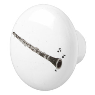 Bouton en céramique de musicien de clarinette