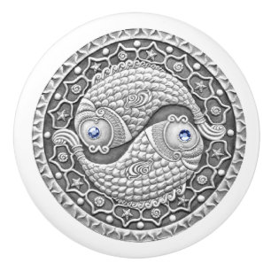 Bouton en céramique de Poissons