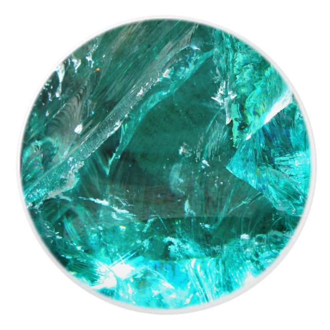 Bouton en céramique de quartz de turquoise (Devant)