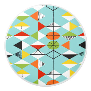 Bouton en céramique de rétro motif de harlequin