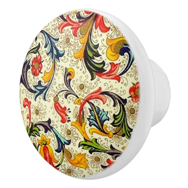 Bouton en céramique de vignes toscanes (Droite)