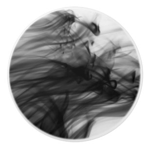 Bouton en céramique du feu I noir par l'artiste