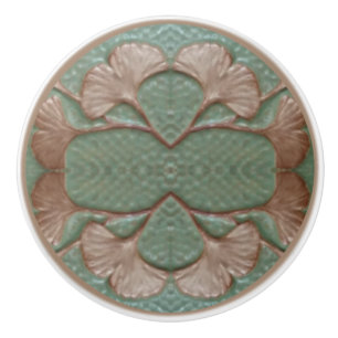 Bouton en céramique Gingko feuille