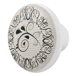 Bouton en céramique noire / Tirer