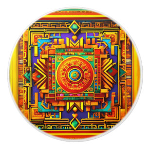 Bouton en céramique peint à la main - Armoire arti