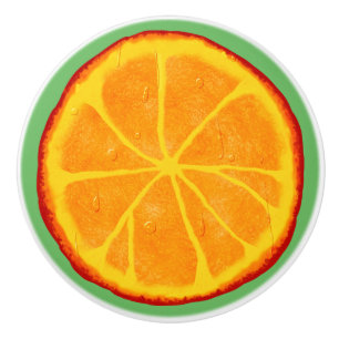 Bouton en céramique personnalisé en tranche orange