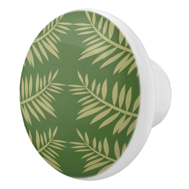 Bouton en céramique personnalisé Green Ferns (Droite)