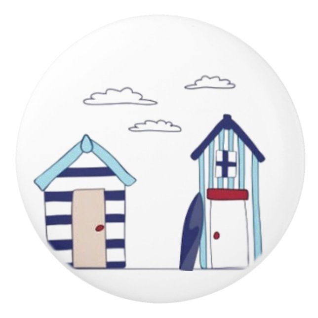 Bouton en céramique / Porte - Cabine de plage (Devant)