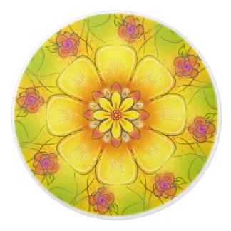 Bouton en céramique Rose et tasse à beurre