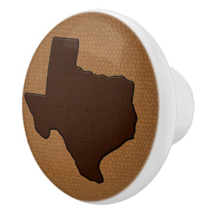 Bouton en céramique simili cuir Brown du Texas