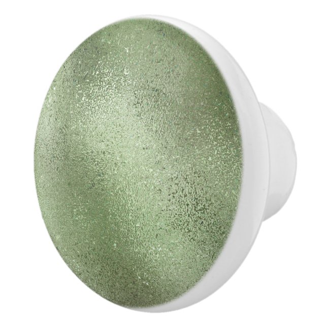 Bouton en céramique vert pâle à texture irisée (Droite)