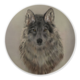 Bouton en céramique Wolf
