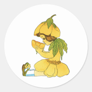 Bouton jaune Sticker rond enfant