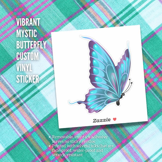 Bouton Mystique Vibrant Autocollant Vinyl Personna (Blue Butterfly Decorative Custom Vinyl Sticker)