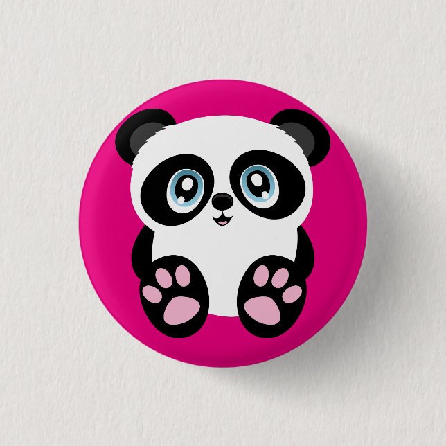 Bouton Panda Rose Cute Badge (Devant)