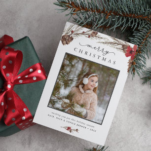 Bouton rustique Carte photo de vacances