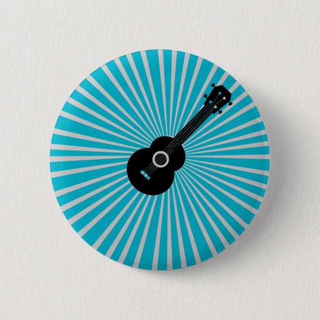 Bouton Ukulele Badge Bleu (Devant)