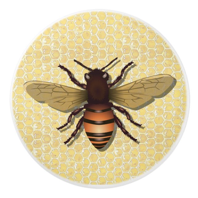 Bouton vintage de jaune de peigne d'abeille de (Devant)