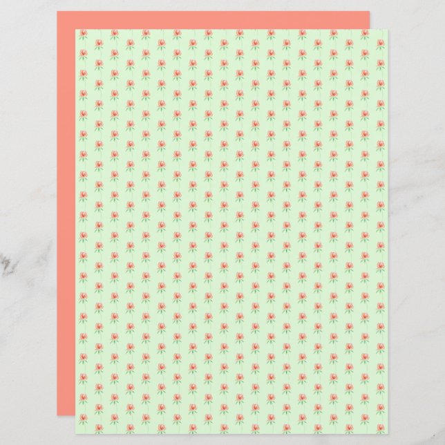 Boutons de fleurs de charme sur feuille de papier  (Devant / Derrière)