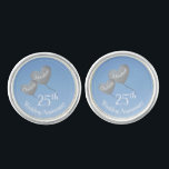 Boutons De Manchette 25e anniversaire mariage d'argent<br><div class="desc">Liaisons personnalisées de la 25e édition du cinquantième anniversaire de la Mariage d'argent avec des liens de tourbillon. Un beau cadeau pour une femme de donner à son mari après vingt-cinq ans de mariage. Les noms de chaque ballon peuvent être customisés et la date anniversaire peut également être modifiée si...</div>