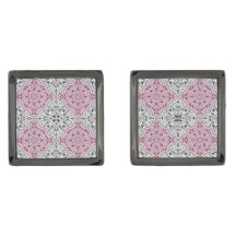 Motif rococo rose exubérant