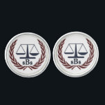 Boutons De Manchette Cadeaux d'avocats personnalisés<br><div class="desc">Des liens personnalisés en métal argenté pour les diplômés de l'Avocat du Procureur/de la Faculté de droit,  HIM ou HER.-Personnaliser à modifier pour changer la police,  la couleur/la taille de la police,  si désiré.</div>