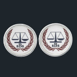Boutons De Manchette Cadeaux d'avocats personnalisés<br><div class="desc">Des liens personnalisés en métal argenté pour les diplômés de l'Avocat du Procureur/de la Faculté de droit,  HIM ou HER.-Personnaliser à modifier pour changer la police,  la couleur/la taille de la police,  si désiré.</div>