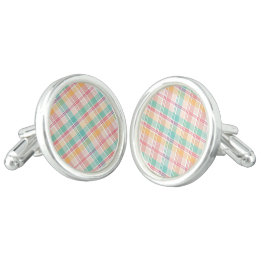 Boutons De Manchette Carreaux Vichy Multicolores