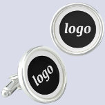 Boutons De Manchette Logo simple promotion de marque commerciale<br><div class="desc">Ajoutez votre propre logo à ce design,  qui sera coupé en cercle. Minimaliste et professionnel. Idéal pour l'uniforme des employés et du personnel,  ou comme produit promotionnel pour vos clients et clients.</div>