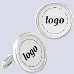 Boutons De Manchette Logo simple promotion de marque commerciale<br><div class="desc">Ajoutez votre propre logo à ce design,  qui sera coupé en cercle. Minimaliste et professionnel. Idéal pour l'uniforme des employés et du personnel,  ou comme produit promotionnel pour vos clients et clients.</div>