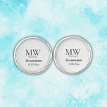 Boutons De Manchette monogramme simple personnalisé nom groomsman minim<br><div class="desc">conception</div>