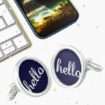 Boutons De Manchette Motif du bonjour de la marine<br><div class="desc">Motif du bonjour de la marine</div>