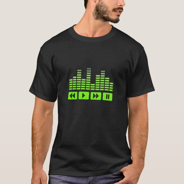 boutons de musique avec le T-shirt d'égaliseur (Devant)