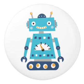 Boutons de porte bleus de robot pour des enfants