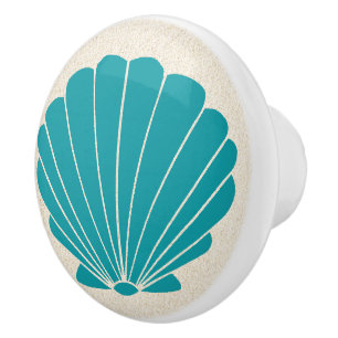 Boutons de tiroir à coquille de petite plage