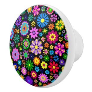 Boutons de tiroir fleuris décoratifs - SRF