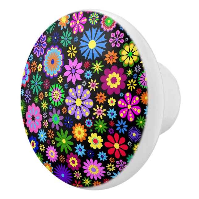 Boutons de tiroir fleuris décoratifs - SRF (Droite)