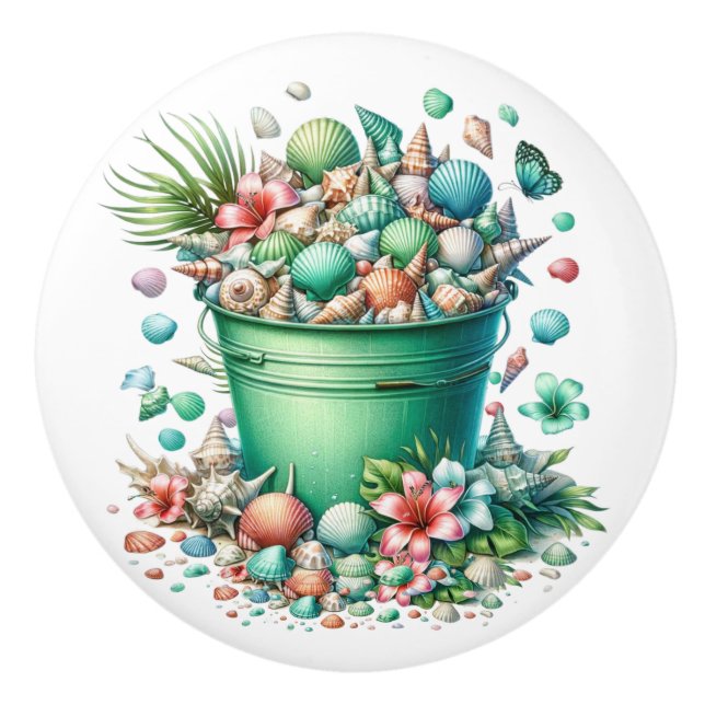 Boutons de tiroirs en coquille de mer de plage - S (Devant)