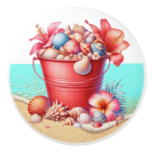 Boutons de tiroirs en coquille de mer de plage - S (Devant)