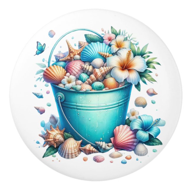 Boutons de tiroirs en coquille de mer de plage - S (Devant)