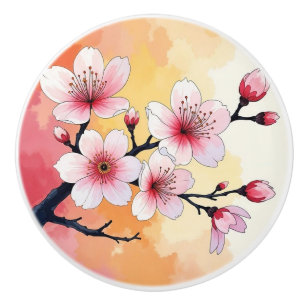 Boutons décoratifs en céramique fleurie