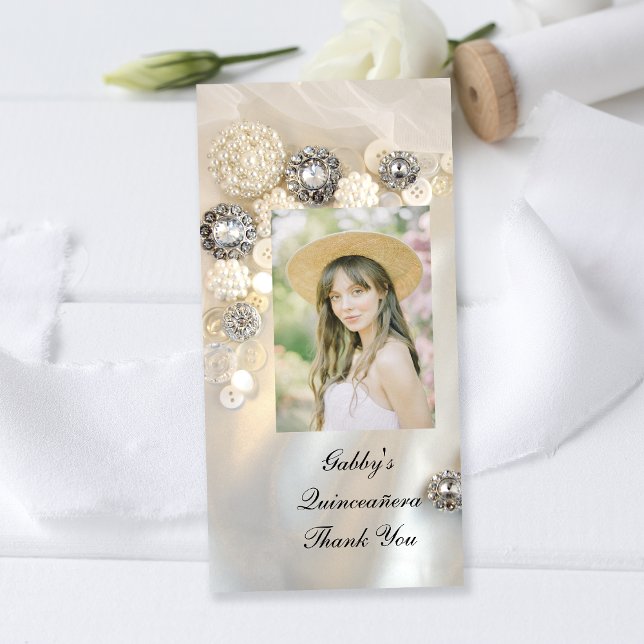 Boutons Diamants Perles Quineañera Merci (Créateur téléchargé)