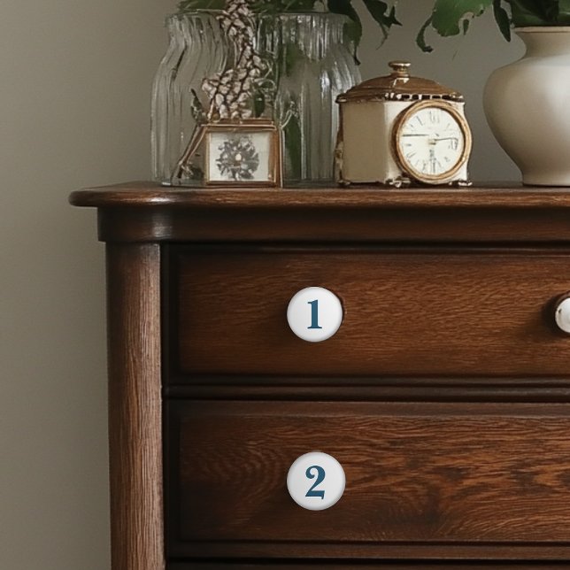 Boutons en céramique bleu et blanc numérotés (Créateur téléchargé)