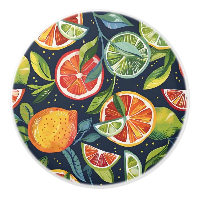 Boutons en céramique d'agrumes colorés (Devant)