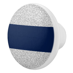 Boutons en céramique d'argent et de marine