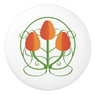 Boutons en céramique de style Art Nouveau avec tul