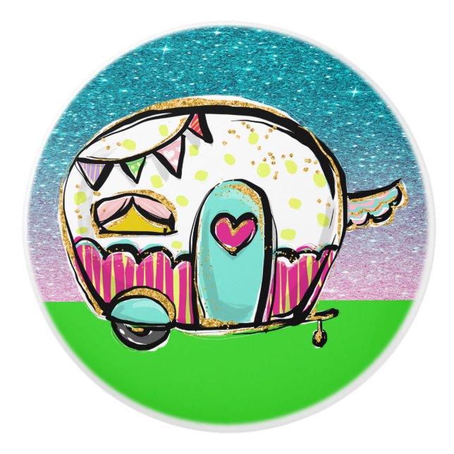 Boutons en céramique du camping (Devant)