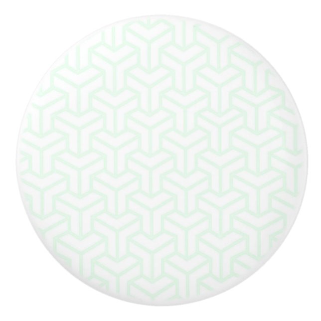 Boutons en céramique géométrique vert clair (Devant)
