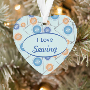 Boutons et aiguilles à coudre I Love Sewing