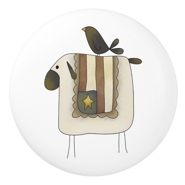 Boutons mignons primitifs de tiroir de moutons et (Devant)